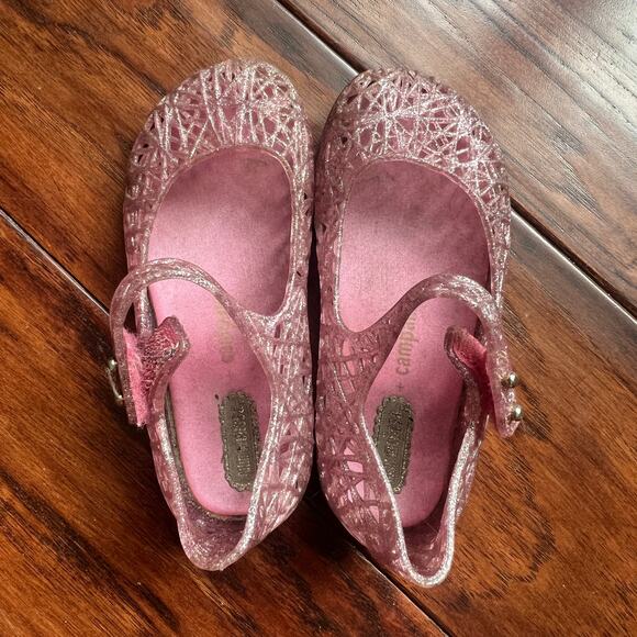 Mini Melissa Campana 8c Pink Glitter Jelly Sandal Mary Jane - Picture 2 of 9
